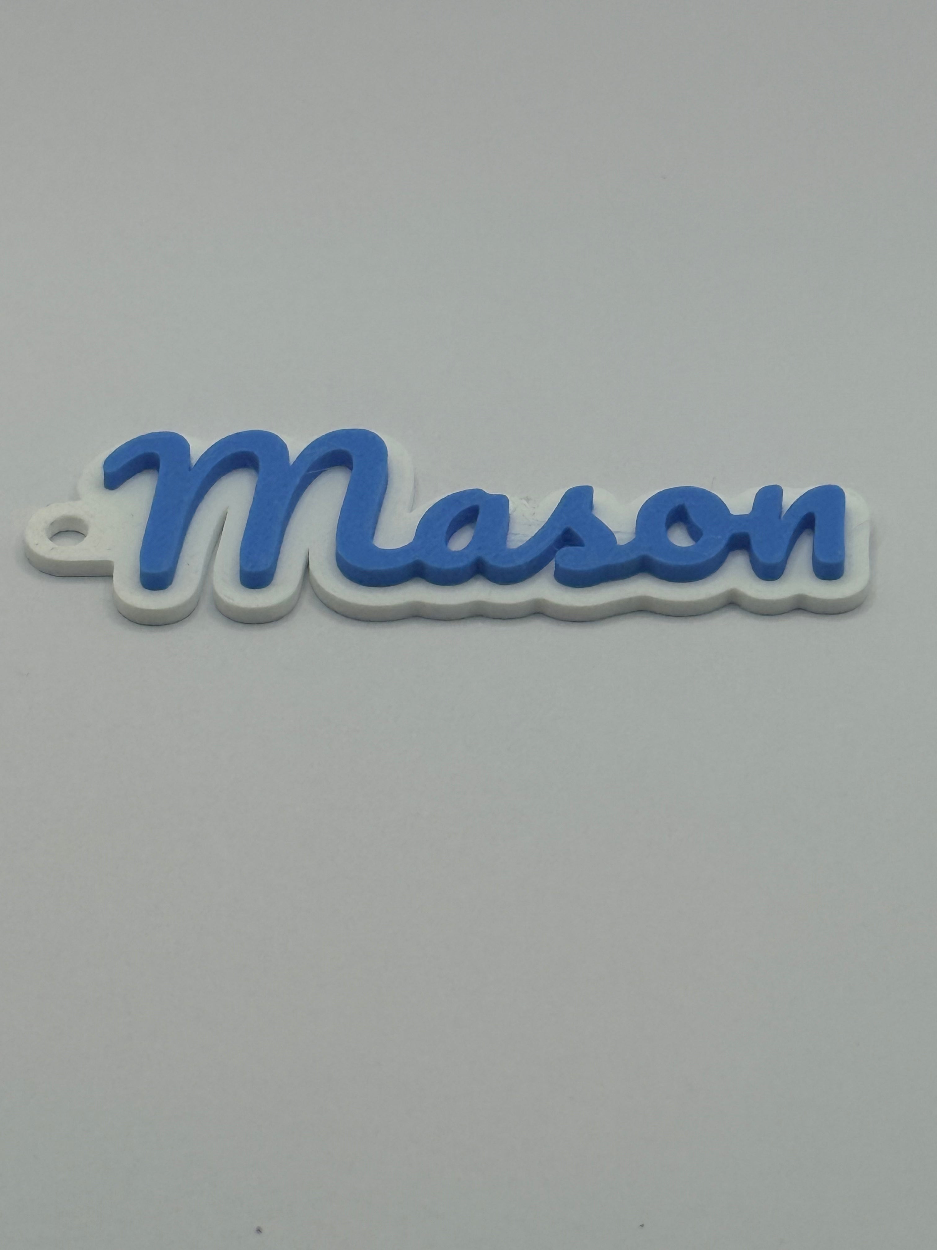Custom 3D-Printed Name Keychain — Personalized Backpack Tag