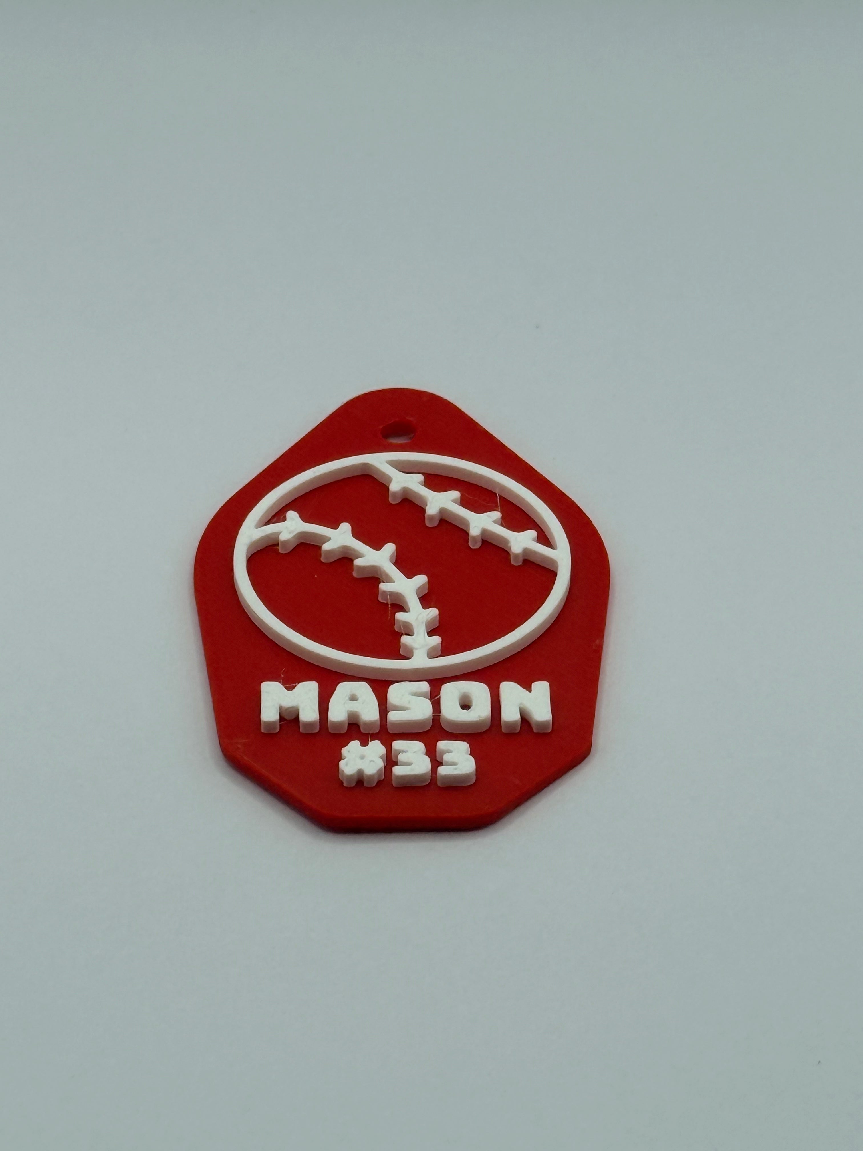 Personalized Baseball Keychain